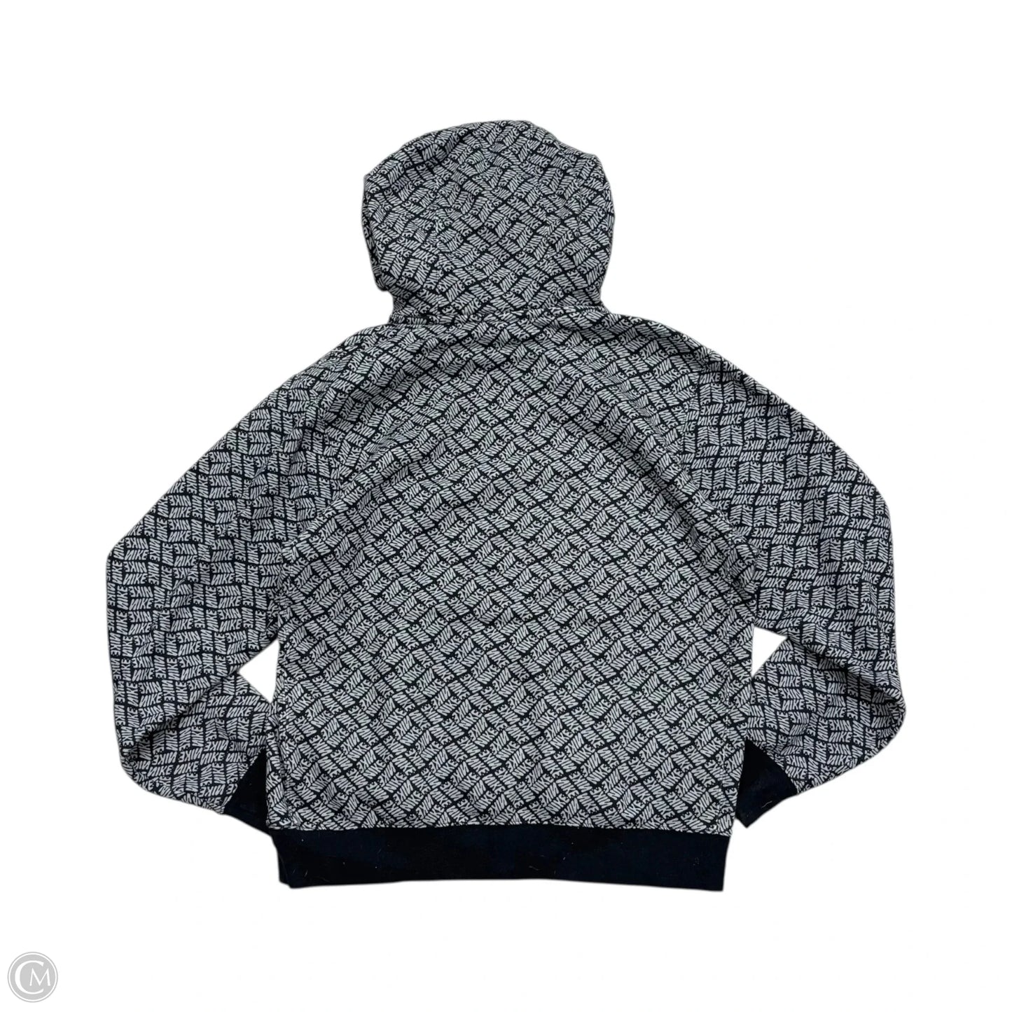 Sweatshirt Hoodie By Nike Apparel In Black & Grey, Size: M