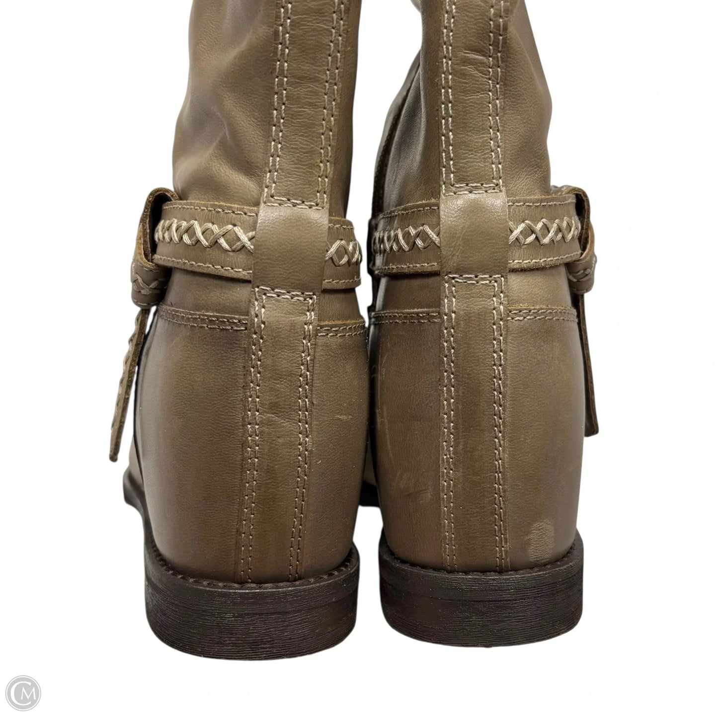 Boots Mid-calf Flats By Lucky Brand In Taupe, Size: 8