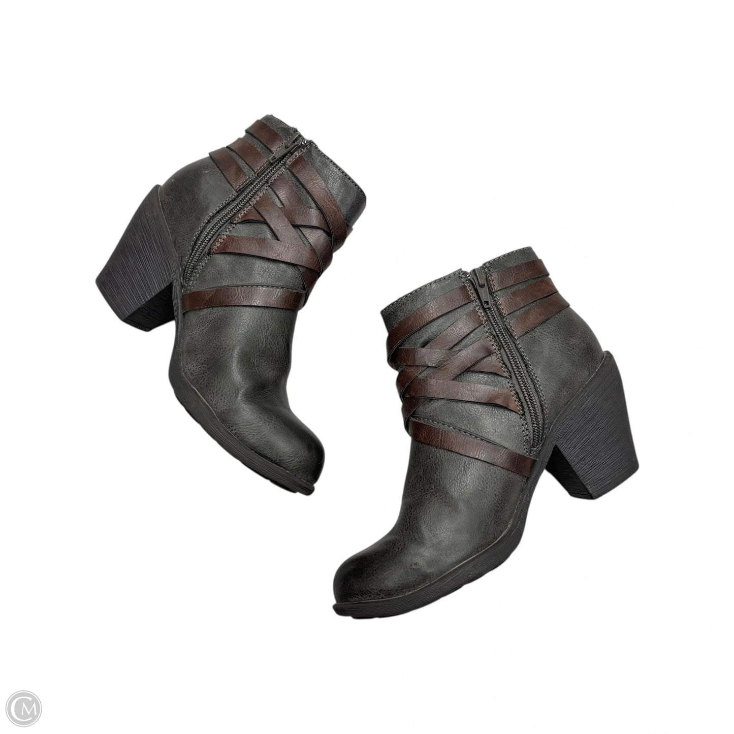 Boots Ankle Heels By Sofft In Grey, Size: 7