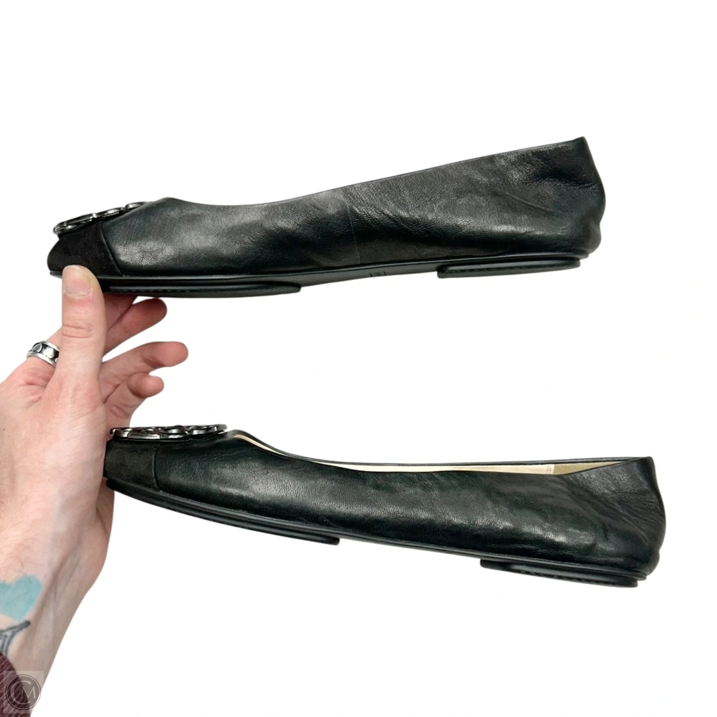 Shoes Designer By Coach In Black & Silver, Size: 6.5