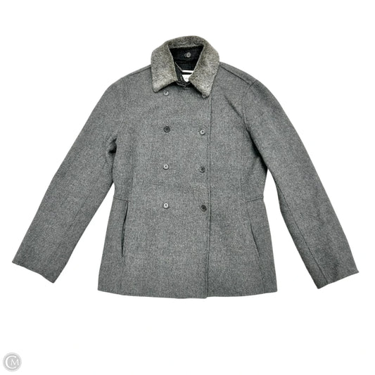 Coat Peacoat By Calvin Klein In Grey, Size: M