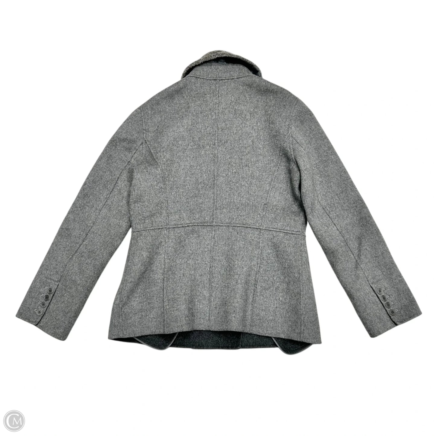 Coat Peacoat By Calvin Klein In Grey, Size: M