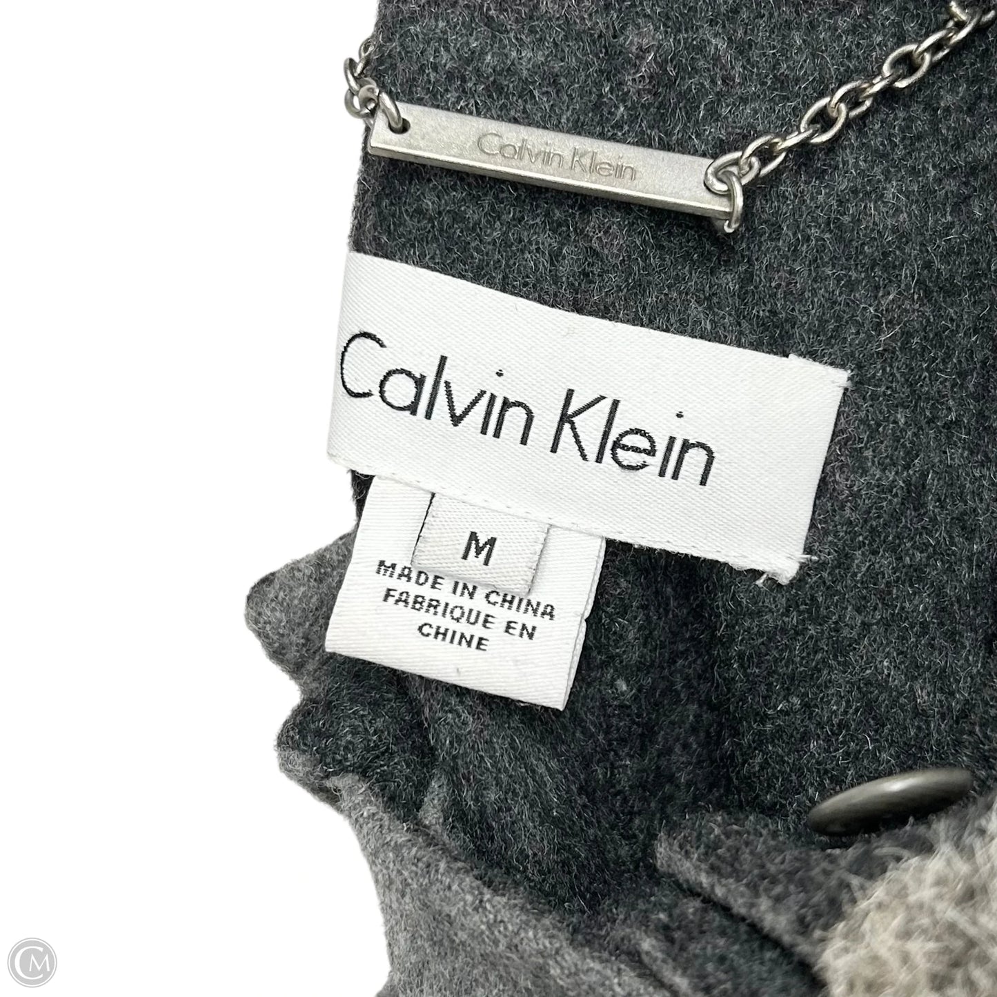 Coat Peacoat By Calvin Klein In Grey, Size: M