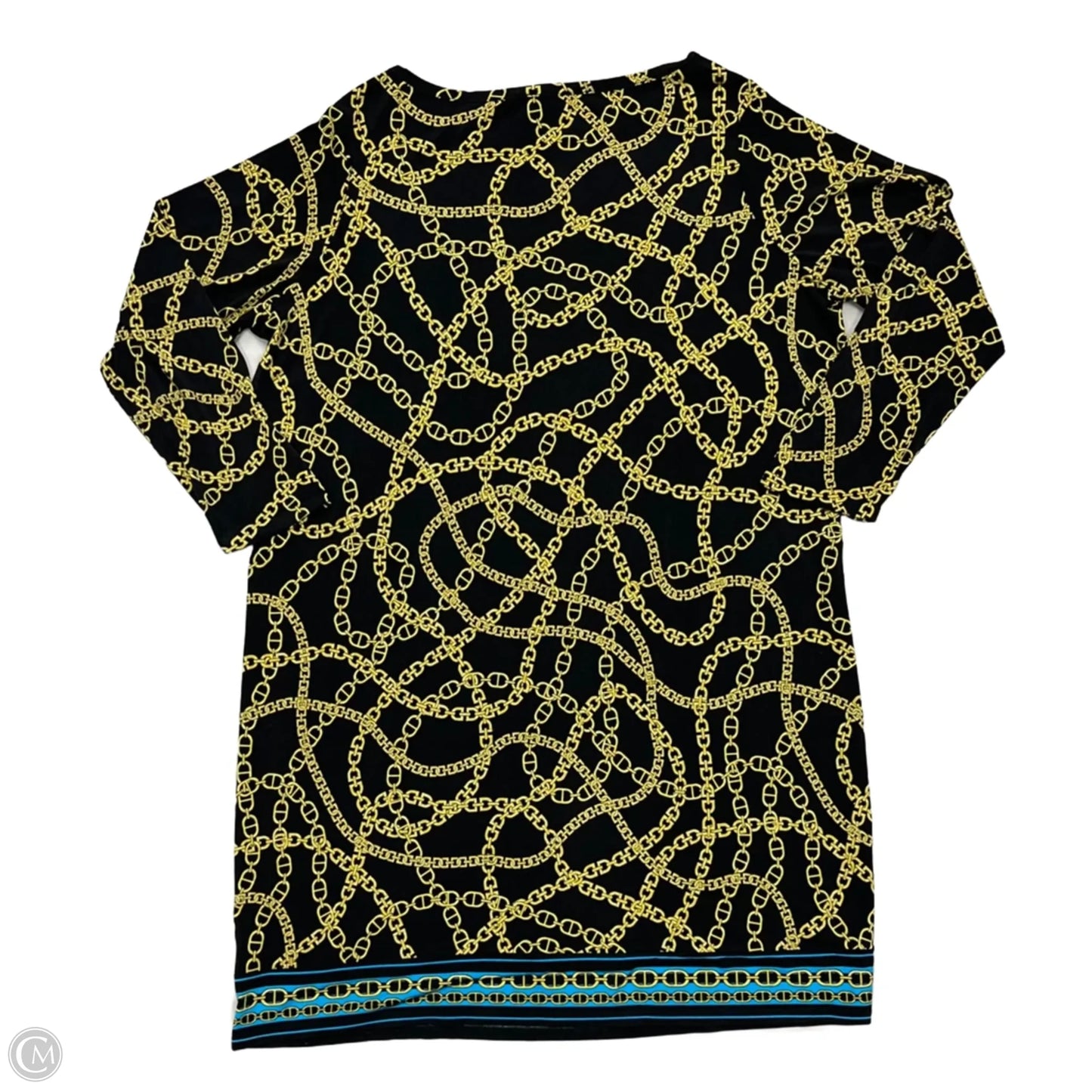 Dress Casual Midi By Michael By Michael Kors In Black & Gold, Size: 2x