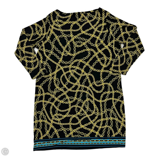 Dress Casual Midi By Michael By Michael Kors In Black & Gold, Size: 2x