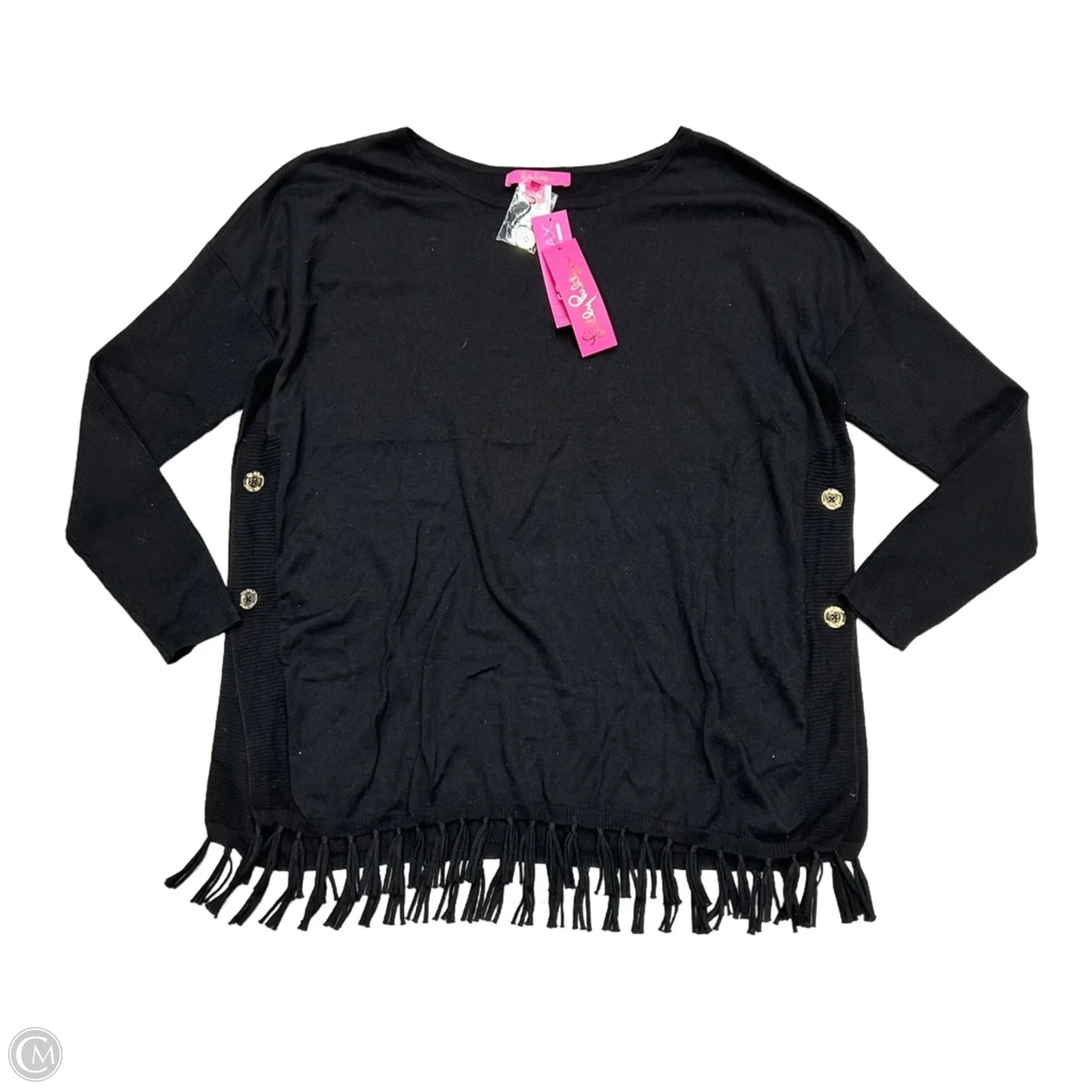 Sweater Cardigan Designer By Lilly Pulitzer In Black, Size: L