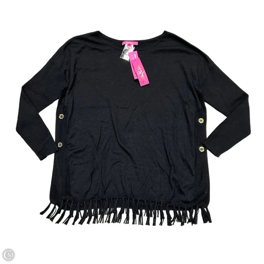 Sweater Cardigan Designer By Lilly Pulitzer In Black, Size: L