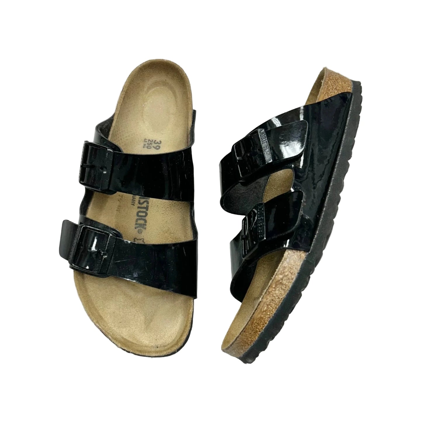 Sandals Flats By Birkenstock In Black, Size: 8