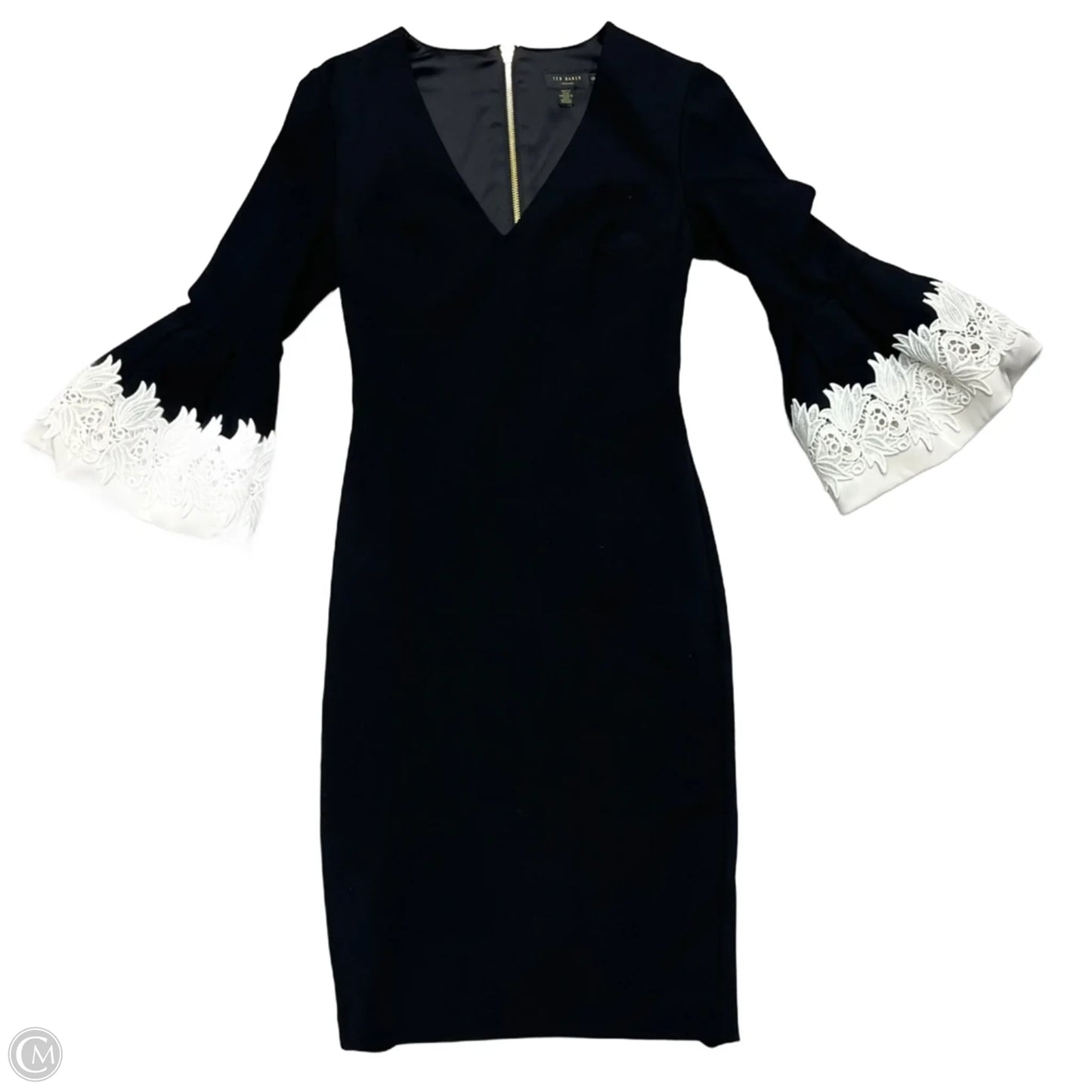 Dress Casual Midi By Ted Baker In Black & White, Size: Xs