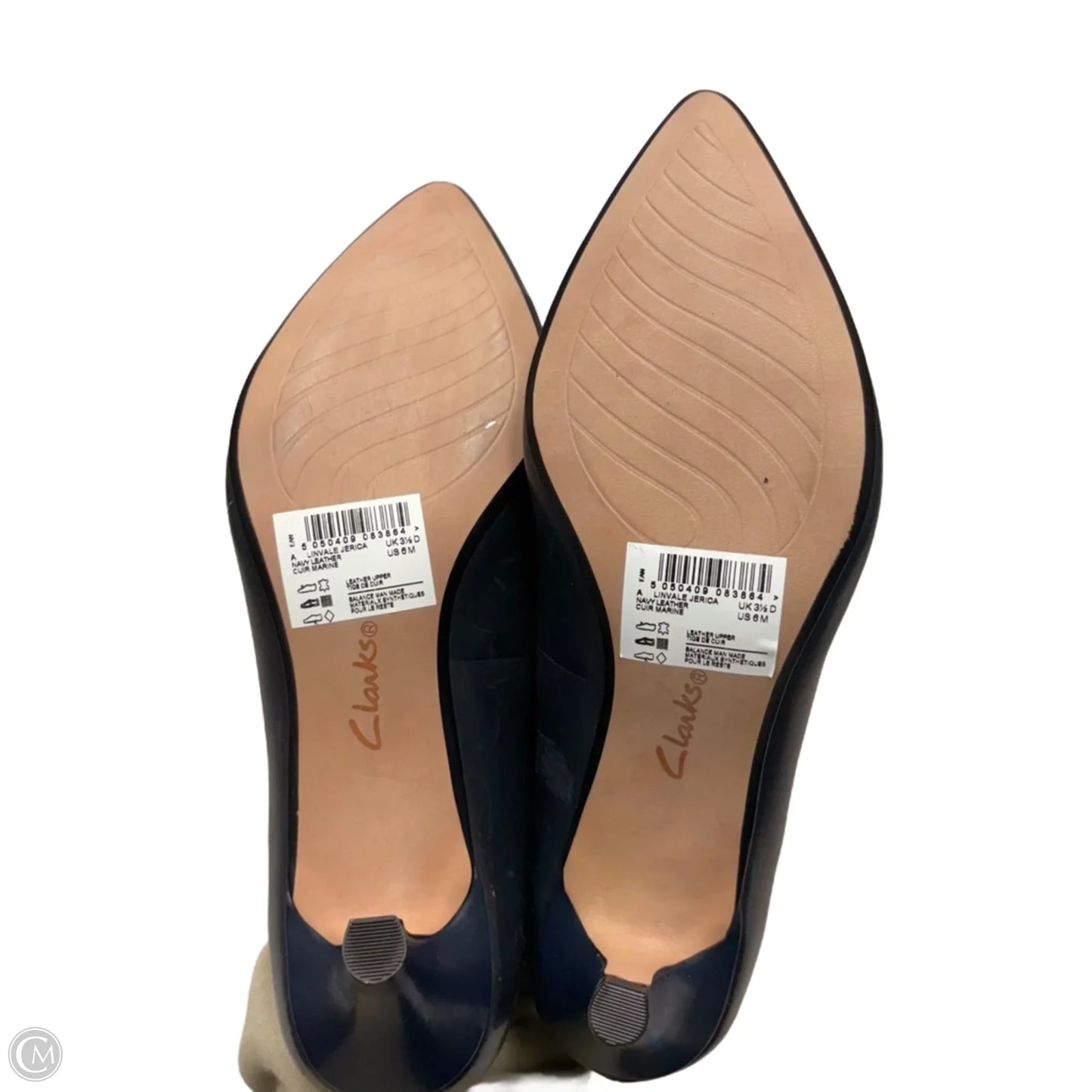 Shoes Heels Kitten By Clarks In Navy, Size: 6