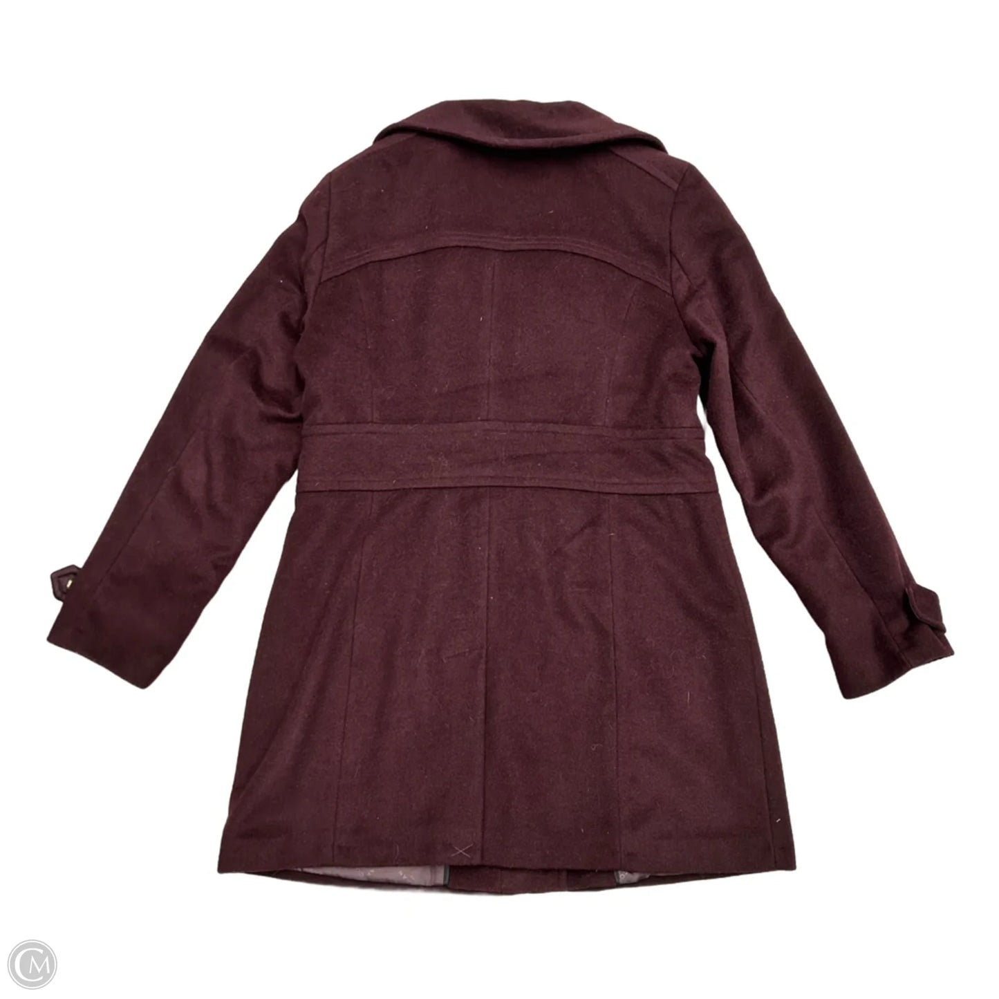 Coat Peacoat By Cole-haan In Maroon, Size: M