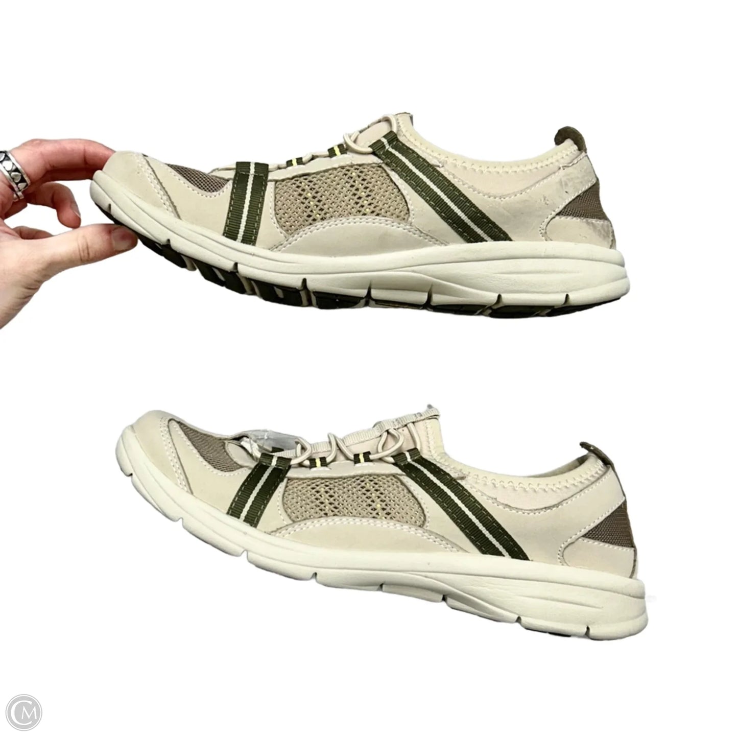 Shoes Sneakers By Easy Spirit In Cream & Green, Size: 9