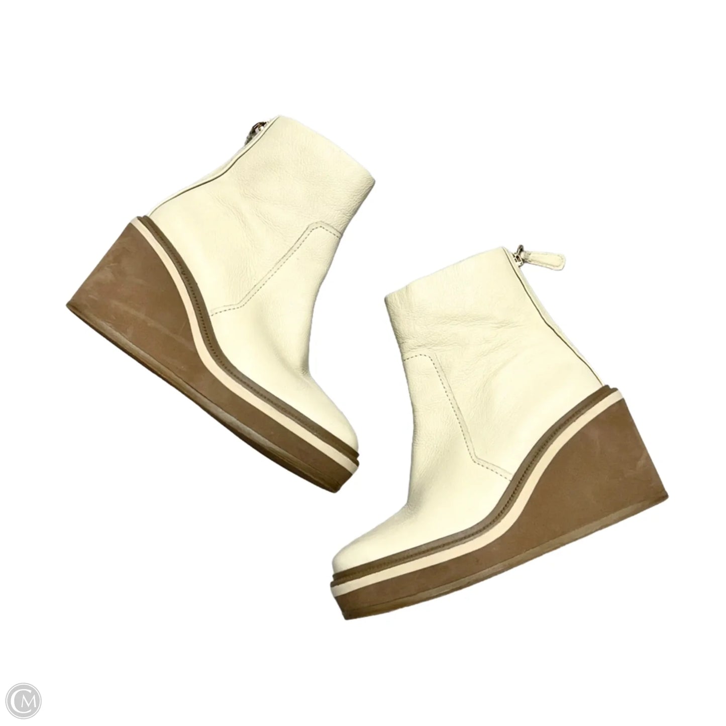 Boots Ankle Heels By Louise Et Cie In Cream, Size: 6.5