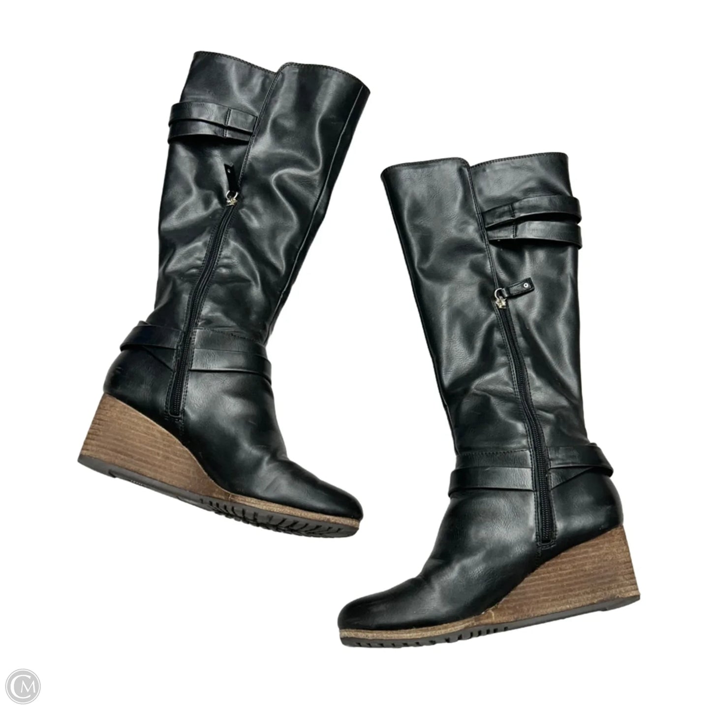 Boots Mid-calf Heels By Dr Scholls In Black, Size: 8