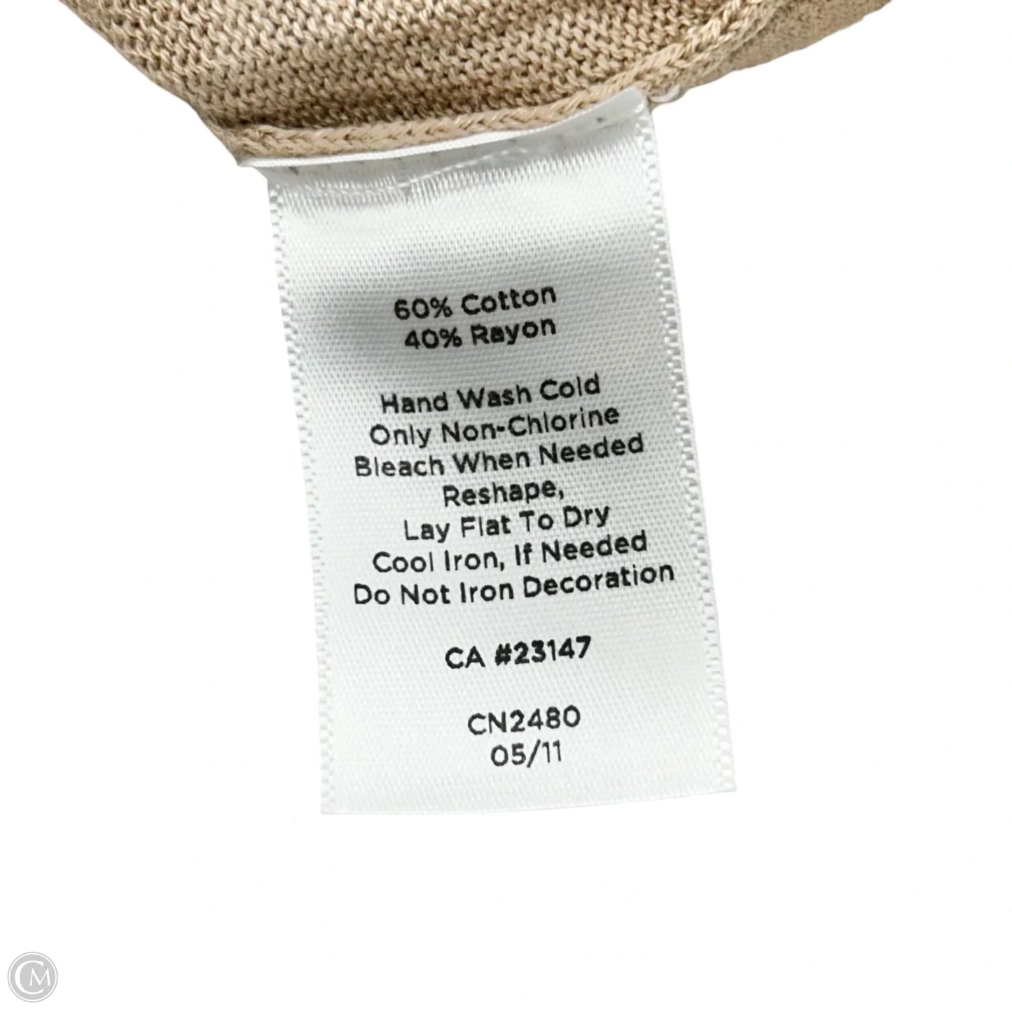 Sweater Cardigan By Talbots In Tan, Size: M