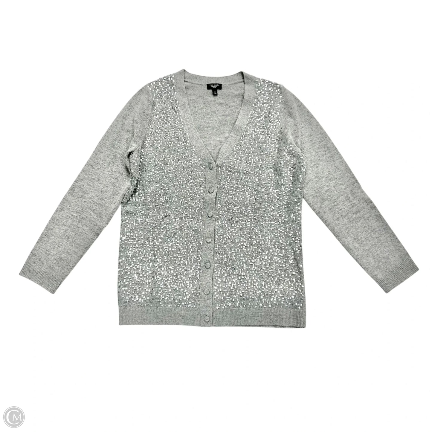 Sweater Cardigan By Talbots In Grey, Size: M