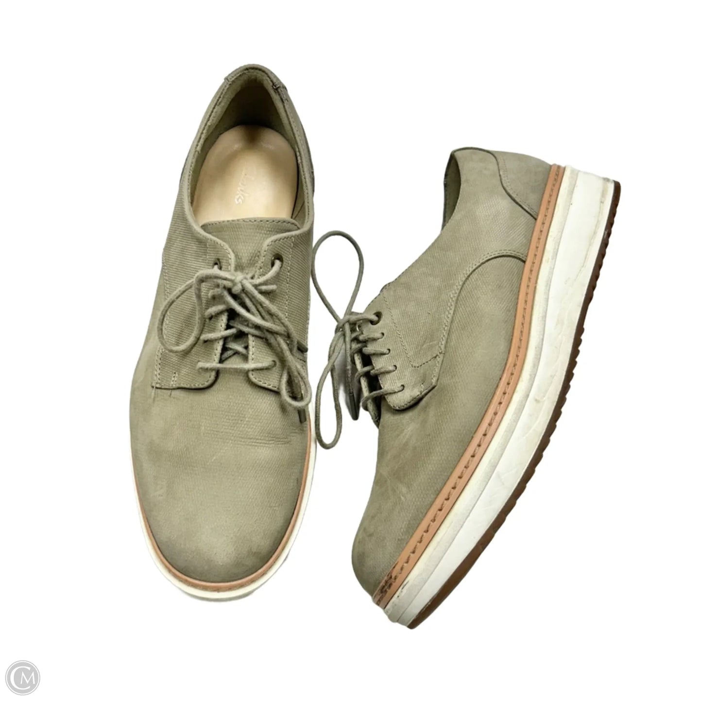 Shoes Flats By Clarks In Green, Size: 8.5