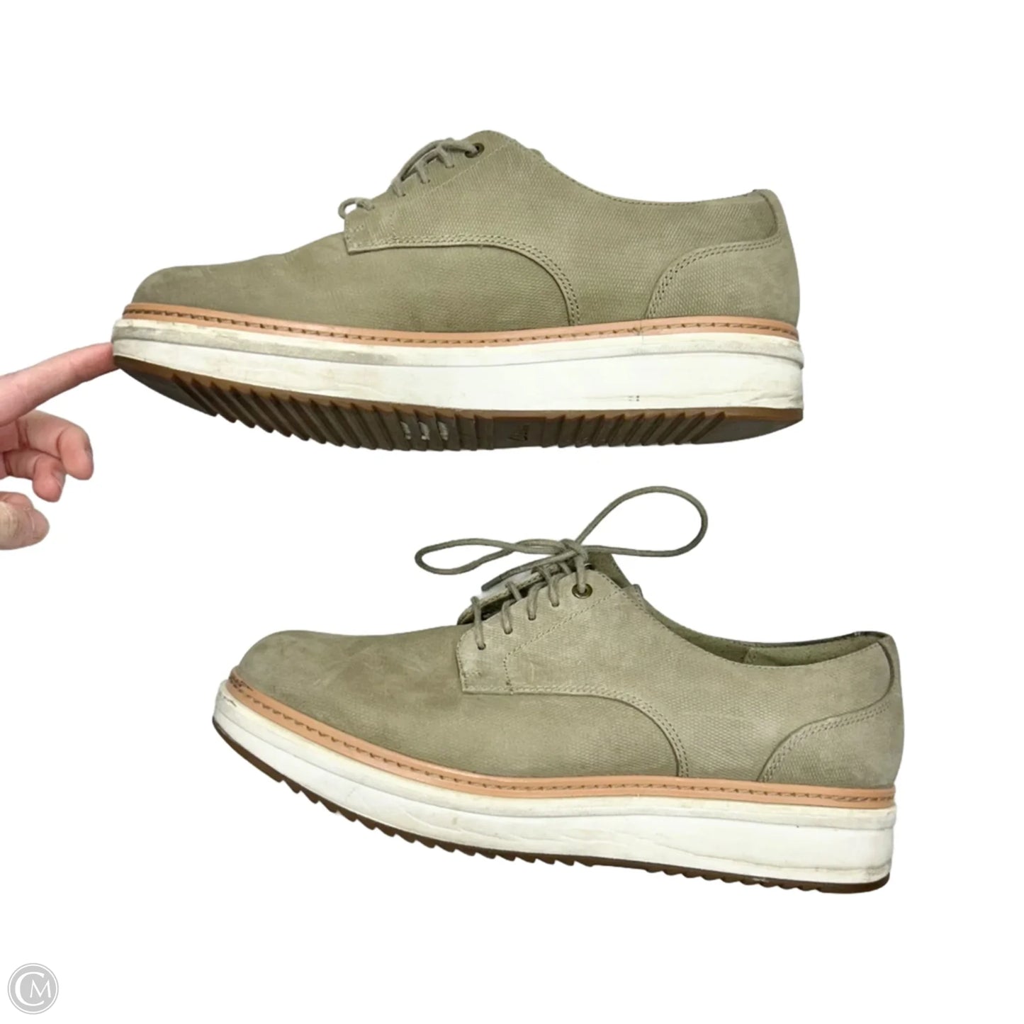 Shoes Flats By Clarks In Green, Size: 8.5