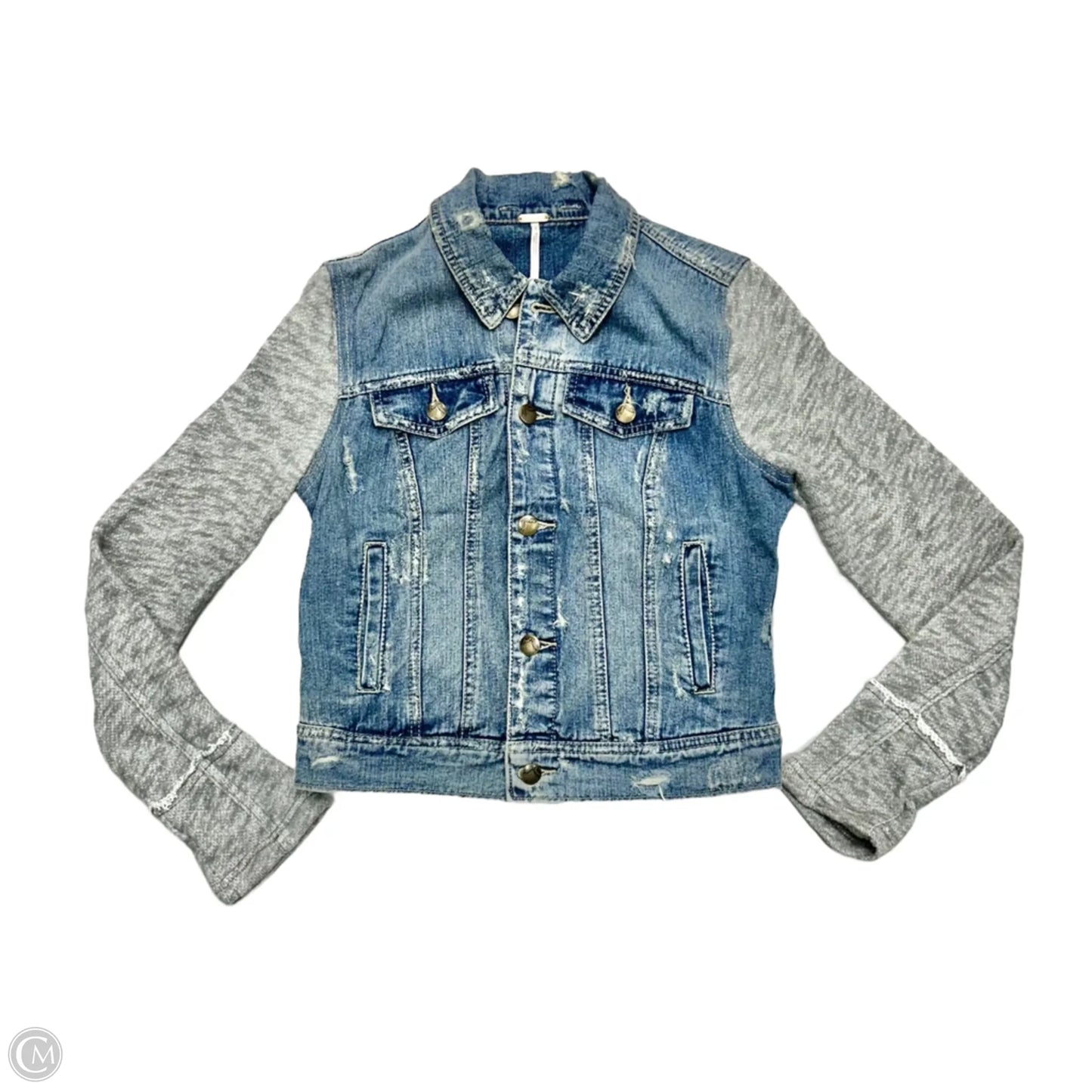 Jacket Denim By Free People In Blue Denim, Size: Xs