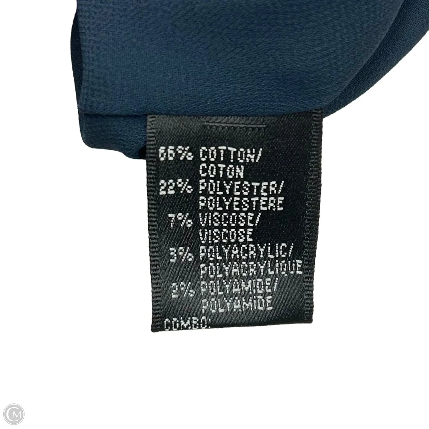 Blazer Designer By Lafayette 148 In Blue & Cream, Size: L