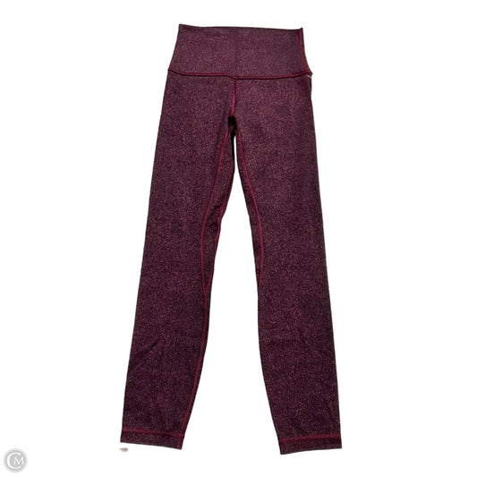 Athletic Leggings By Lululemon In Black & Red, Size: Xs