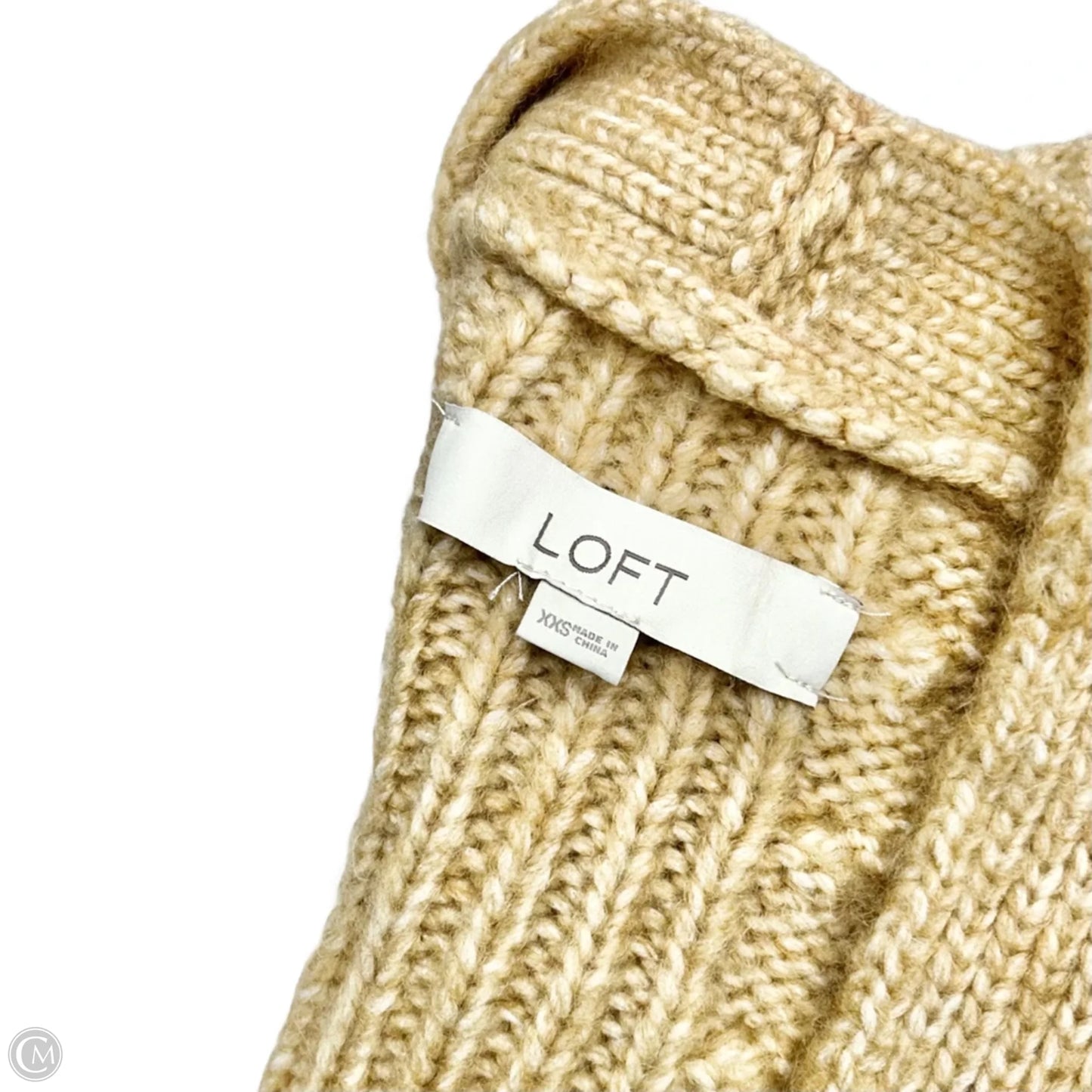 Sweater Cardigan By Loft In Tan, Size: Xxs