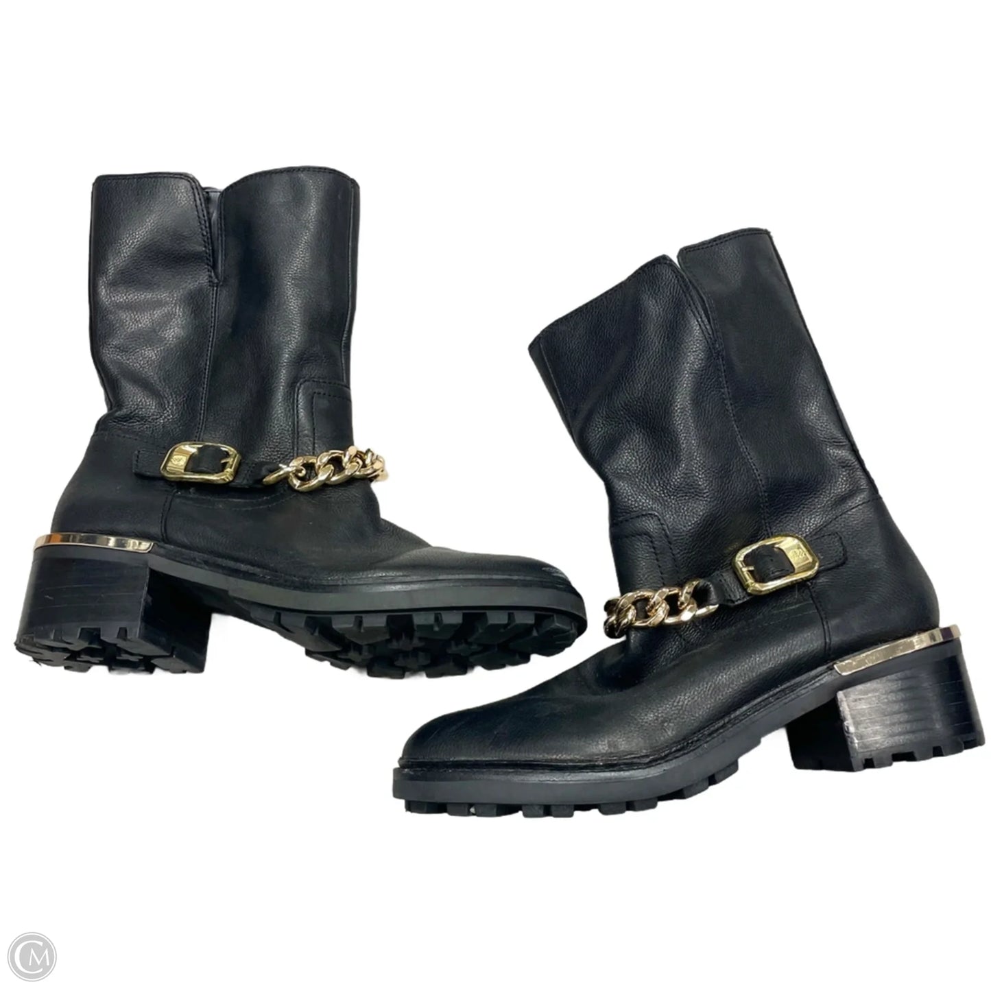 Boots Mid-calf Flats By Vince Camuto In Black & Gold, Size: 8