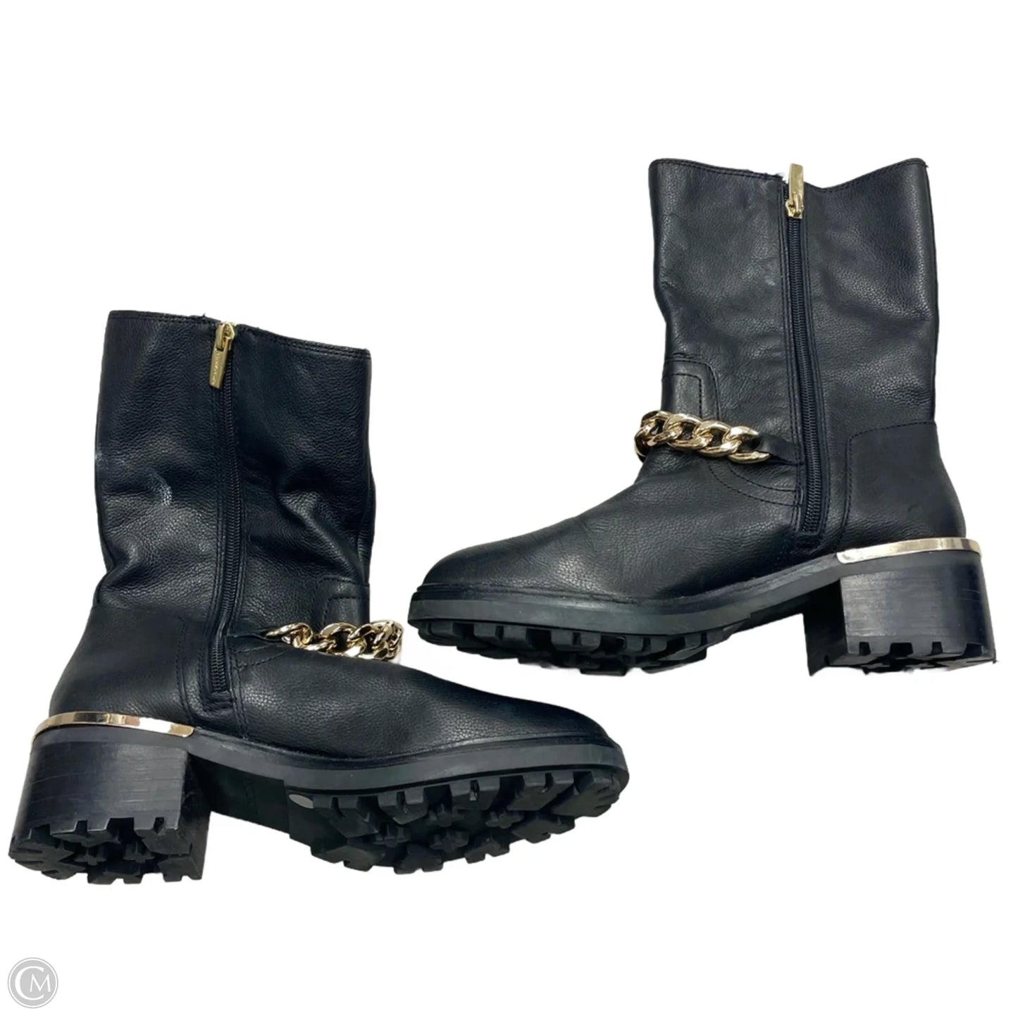 Boots Mid-calf Flats By Vince Camuto In Black & Gold, Size: 8