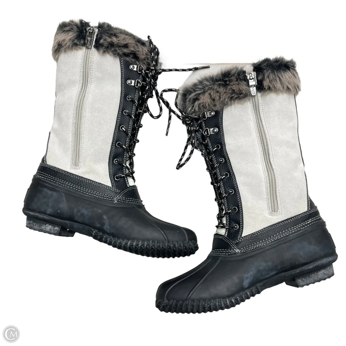 Boots Snow By Sporto In Black & Grey, Size: 8