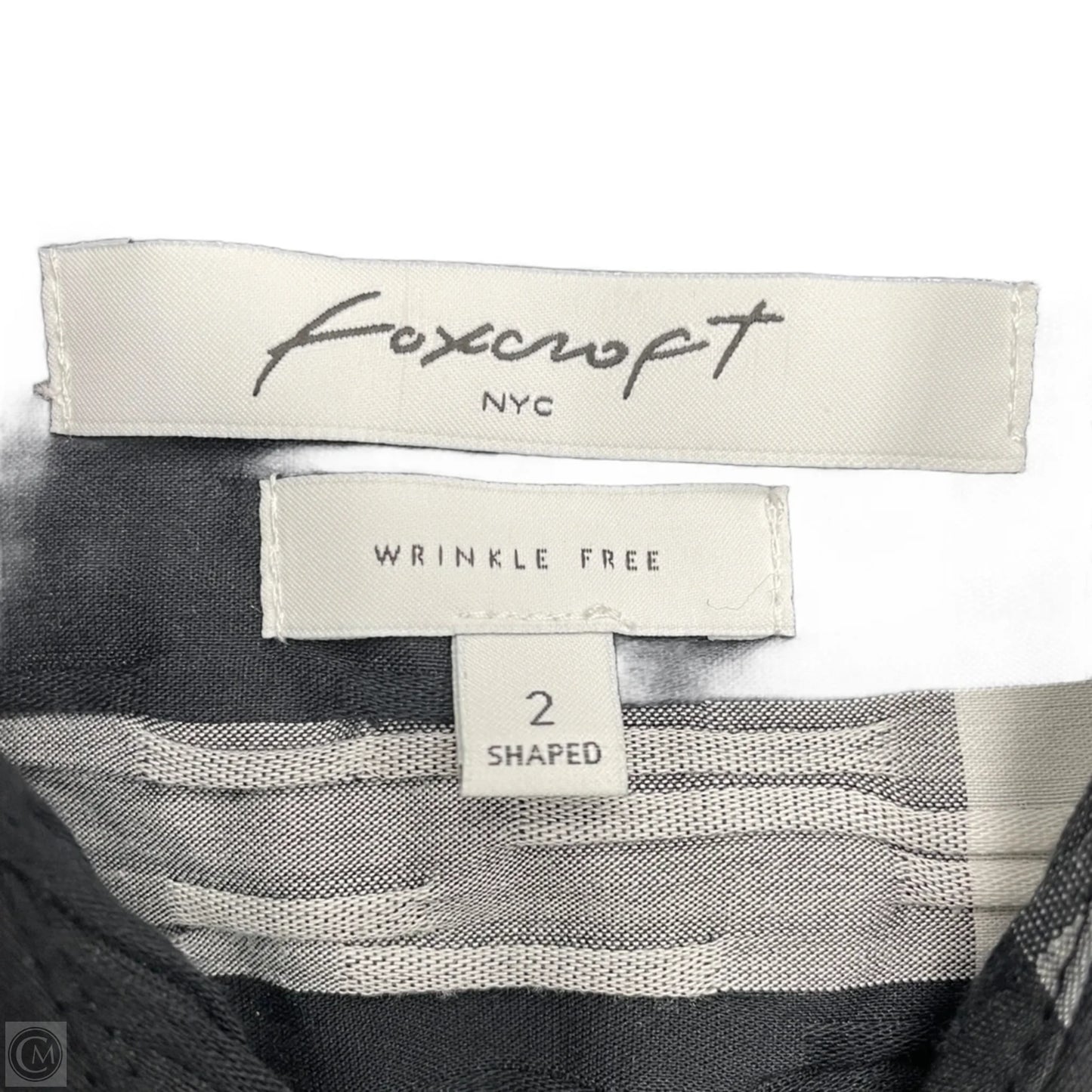 Blouse Long Sleeve By Foxcroft In Plaid Pattern, Size: Xs