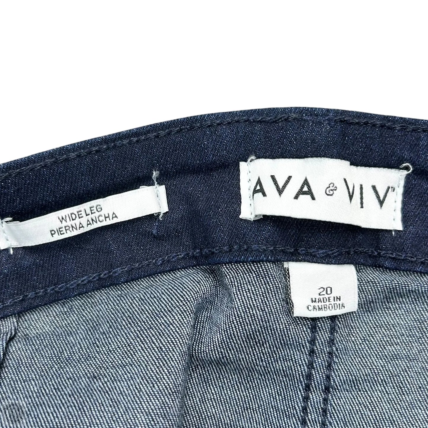 Jeans Wide Leg By Ava & Viv In Blue Denim, Size: 20