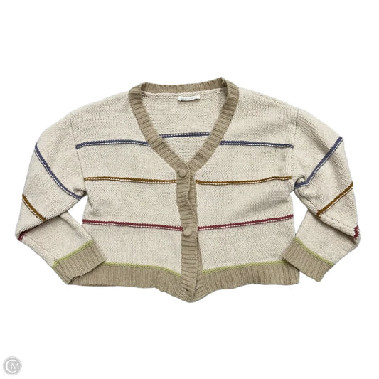 Sweater Cardigan By New In In Cream & Tan, Size: M