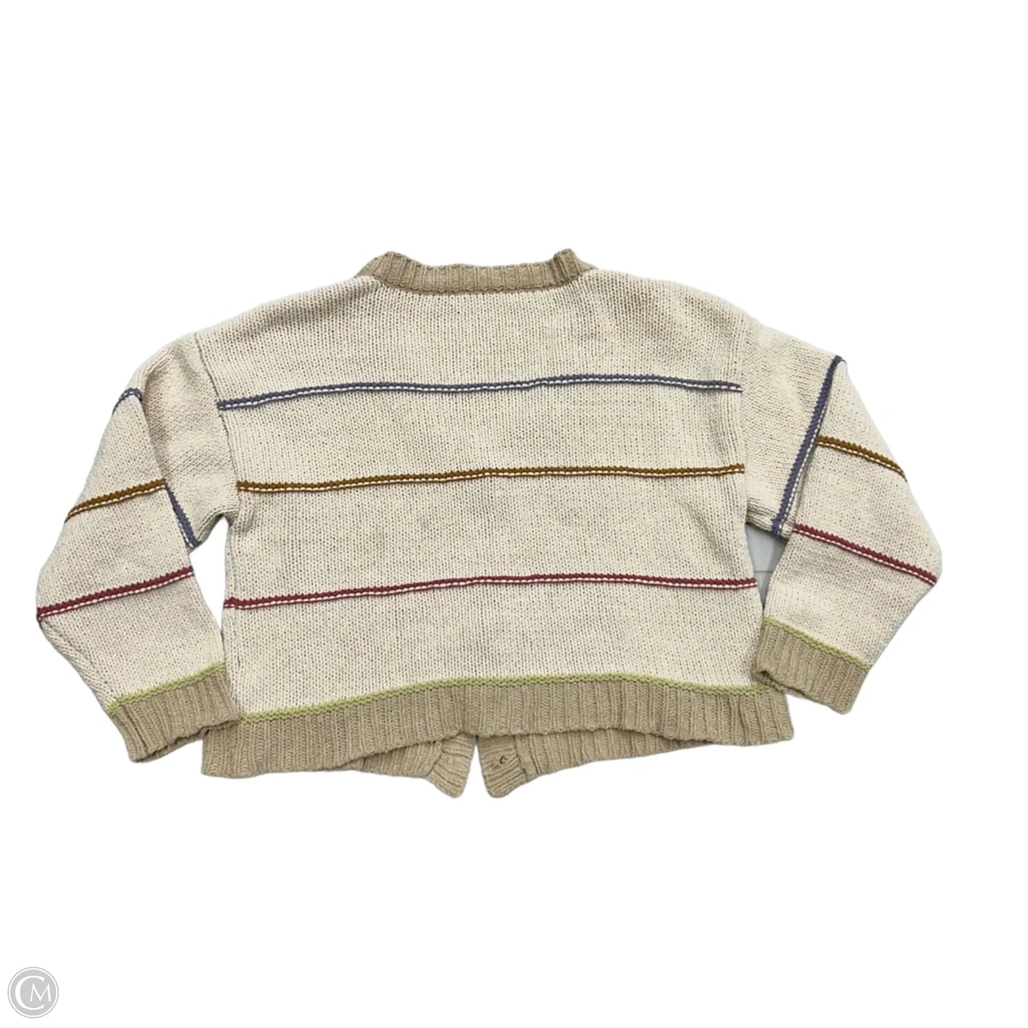 Sweater Cardigan By New In In Cream & Tan, Size: M