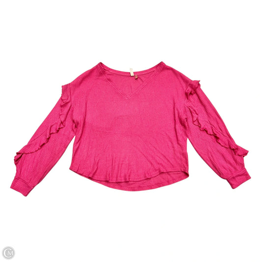 Top Long Sleeve By Pilcro In Pink, Size: L