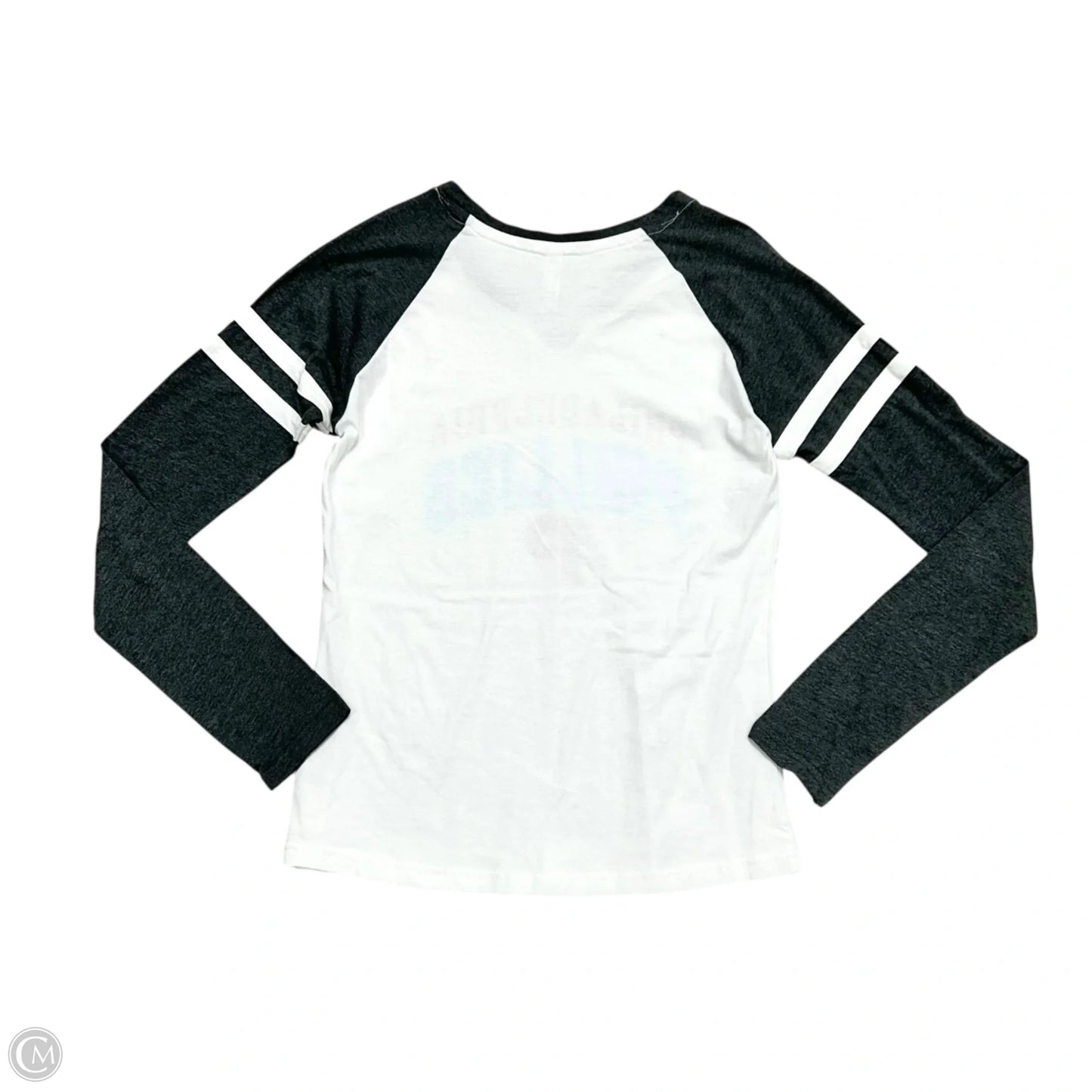 Top Long Sleeve By Lat In Grey & White, Size: S