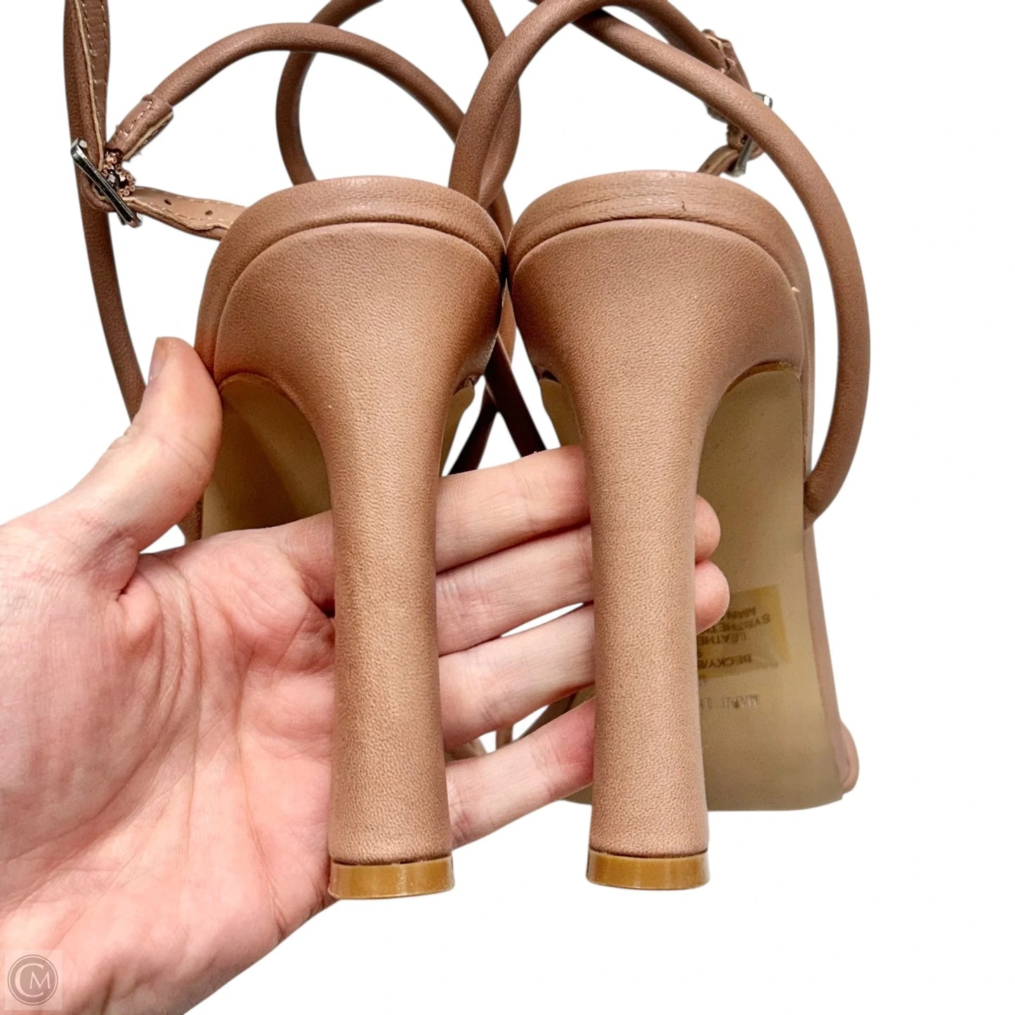 Sandals Heels Platform By Steve Madden In Tan, Size: 9