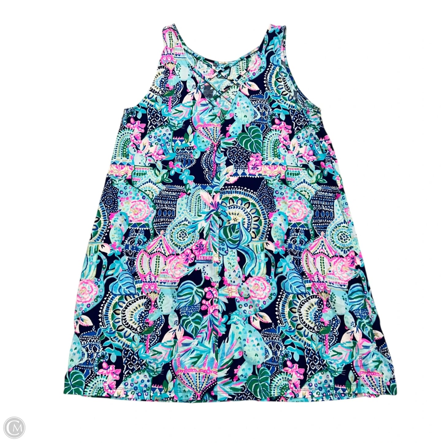 Dress Designer By Lilly Pulitzer In Blue & Green, Size: Xl