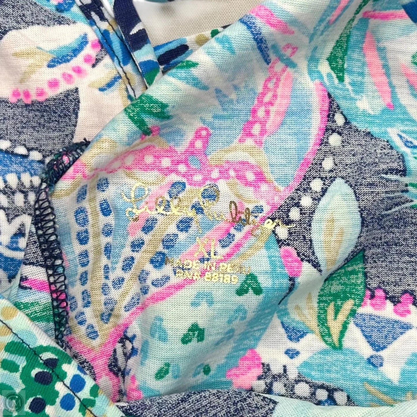 Dress Designer By Lilly Pulitzer In Blue & Green, Size: Xl