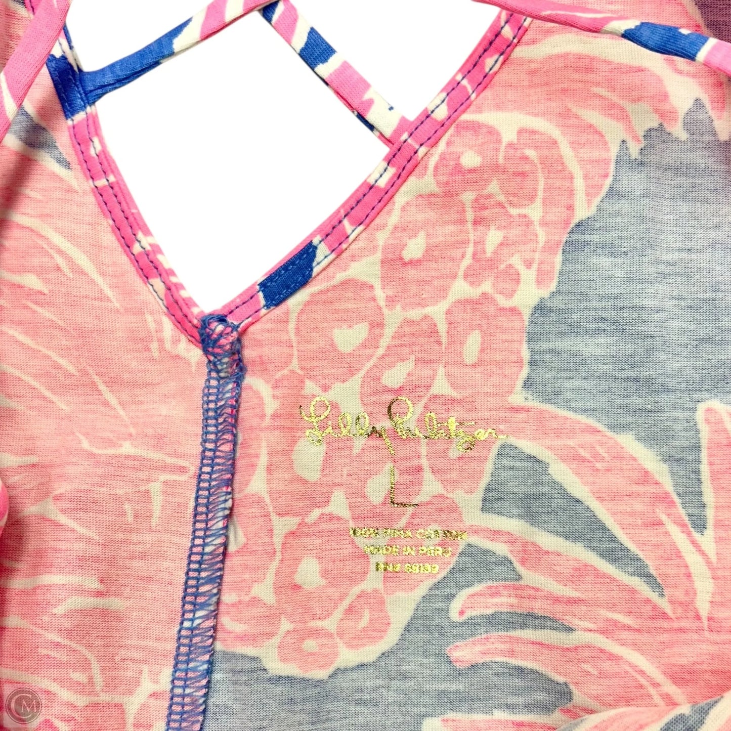 Dress Designer By Lilly Pulitzer In Blue & Pink, Size: L