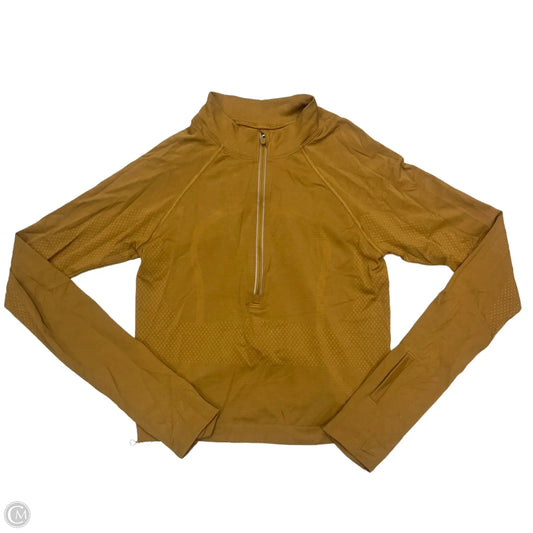 Athletic Top Long Sleeve Collar By Lululemon In Yellow, Size: S