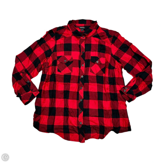 Top Long Sleeve By Torrid In Plaid Pattern, Size: 2x