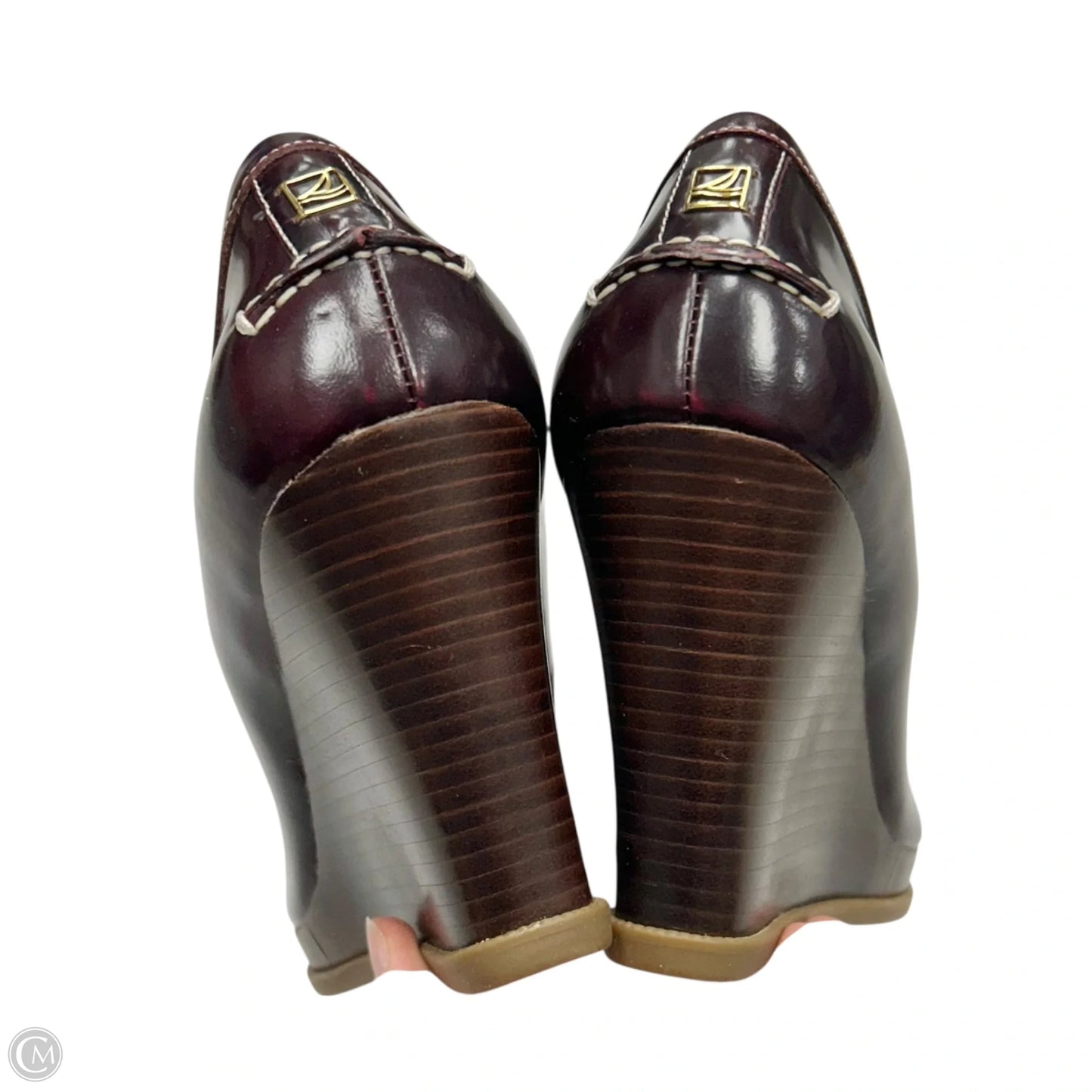 Shoes Heels Wedge By Sperry In Maroon, Size: 10