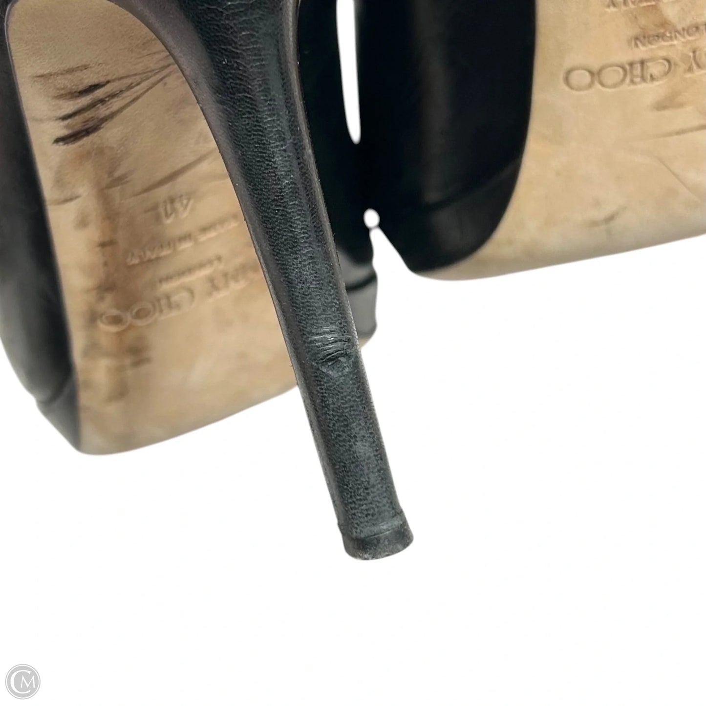 Shoes Luxury Designer By Jimmy Choo In Black, Size: 10.5