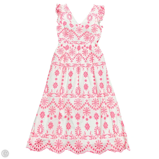 Dress Designer By Lilly Pulitzer In Pink & White, Size: M