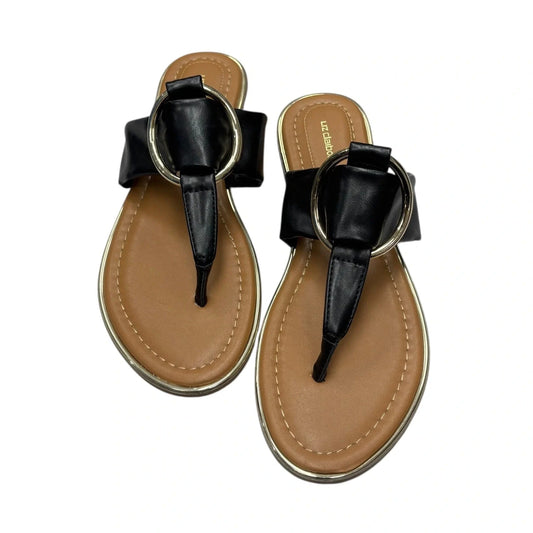 Sandals Flats By Liz Claiborne In Black, Size: 7