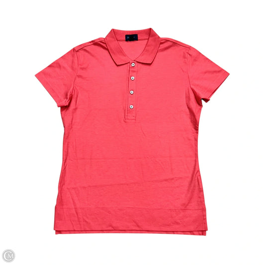 Top Short Sleeve Designer By Facconnable In Coral, Size: L