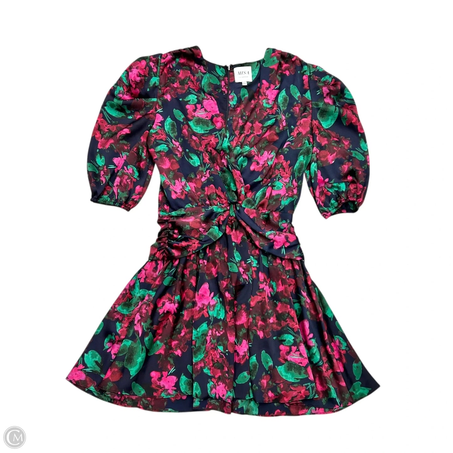 Dress Designer By Misa In Navy, Green & Pink, Size: Xs