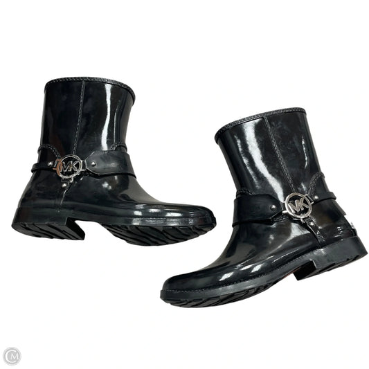 Boots Rain By Michael By Michael Kors In Black & Silver, Size: 9