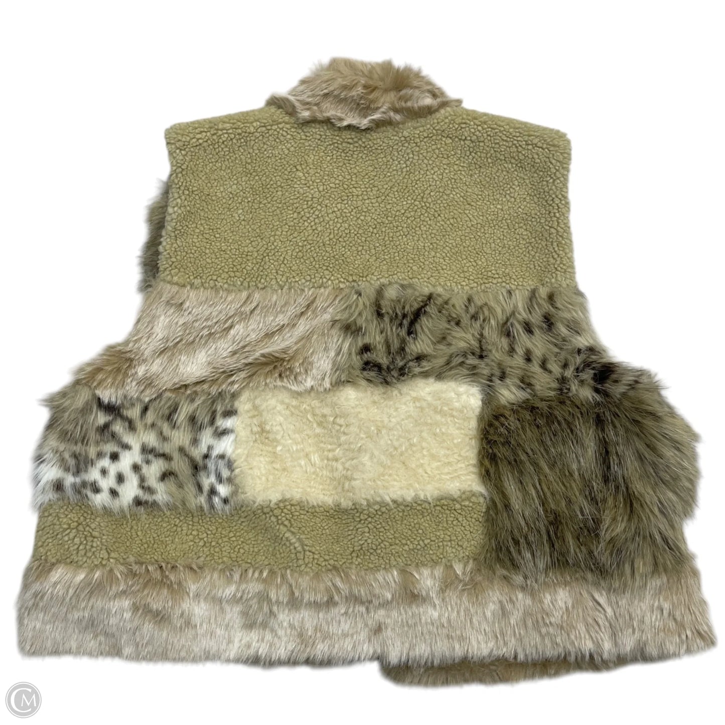 Vest Faux Fur & Sherpa By Anthropologie In Tan, Size: L