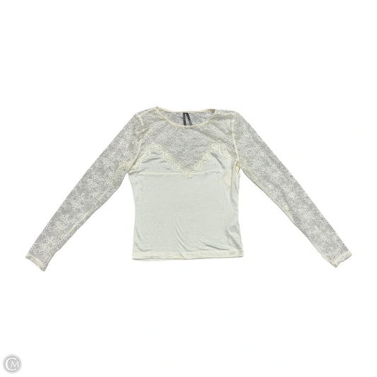 Top Long Sleeve By Anthropologie In Cream, Size: S